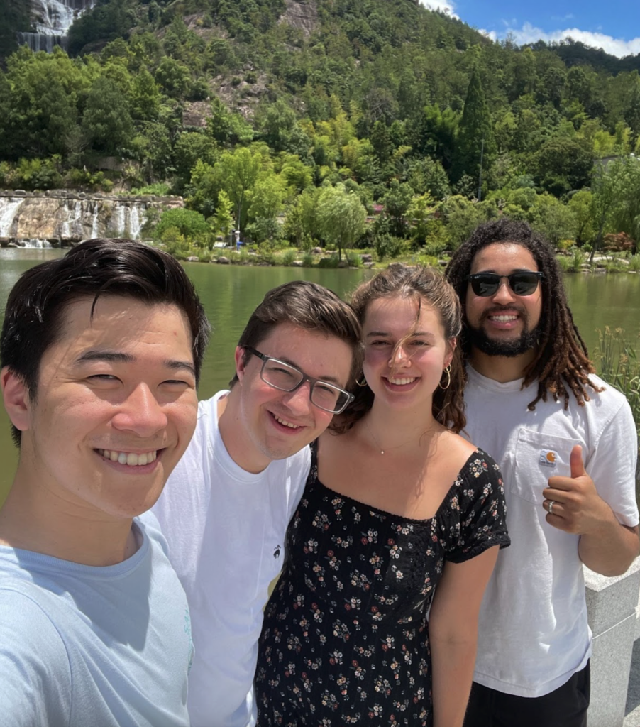 Skewezs and his fellow interns in China
