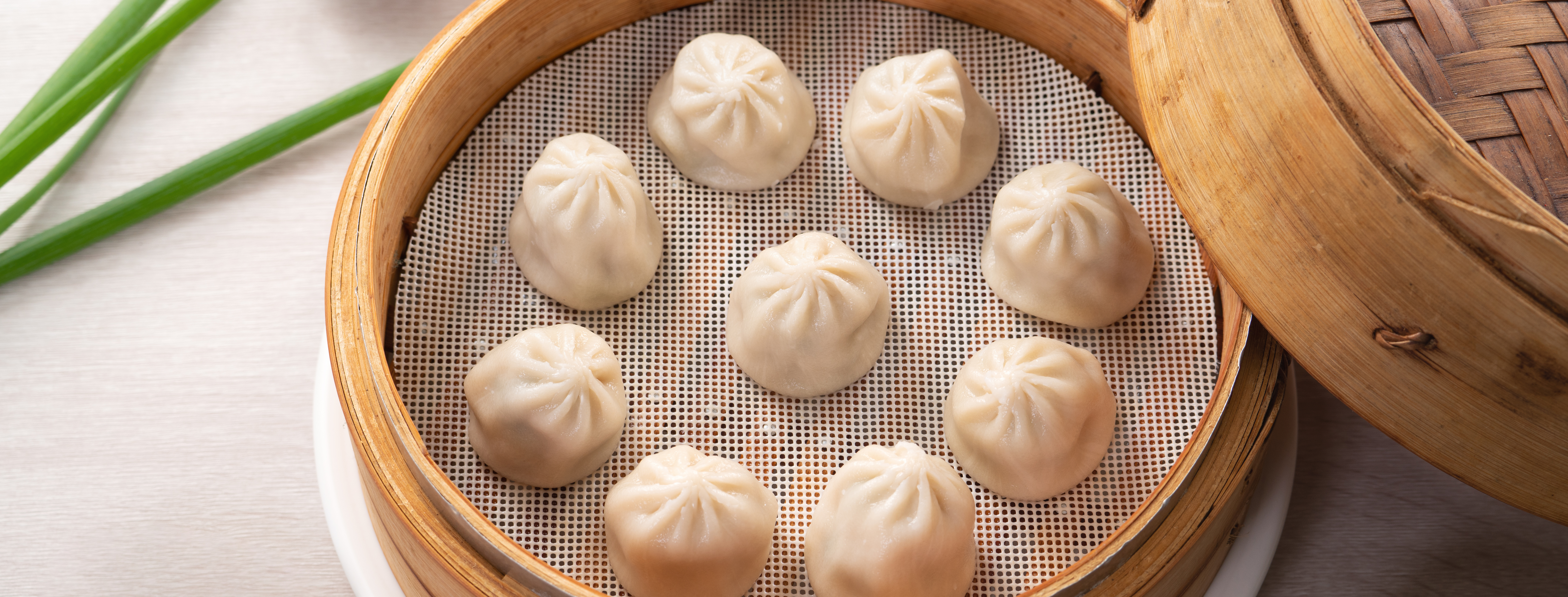 Steamed pork soup dumplings named Xiao long bao in Taiwan, Taiwanese famous gourmet.